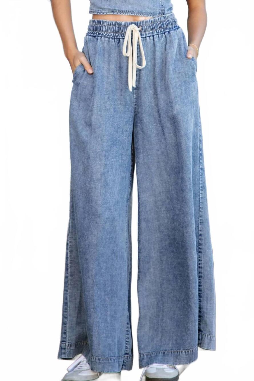 NEW EE:SOME mineral washed straight leg pants in denim